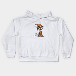 Little Wanderer Witch with Cat Art Kids Hoodie